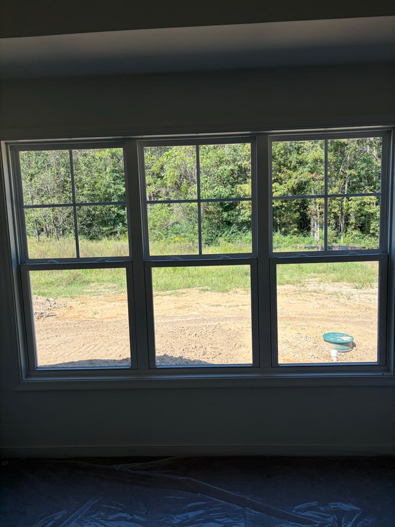 Triple window, clean glass and sills